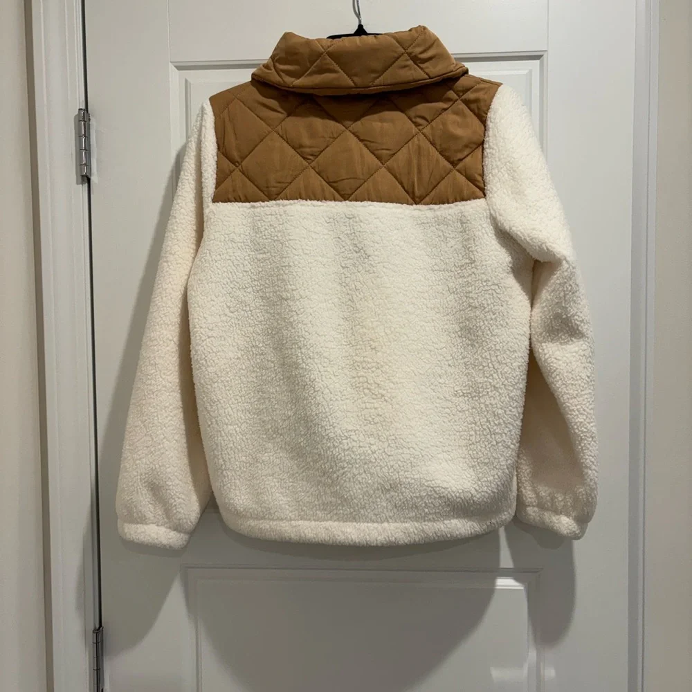 J.Crew Quilted Sherpa Fleece Quarter-Zip Pullover Jacket Size XS - Picture 3 of 5